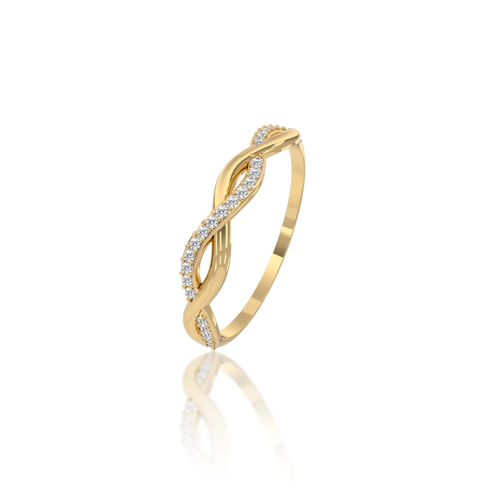 Lian 连 Twisted Infinity Diamond Ring  a showstopping choice for red carpet-worthy elegance.