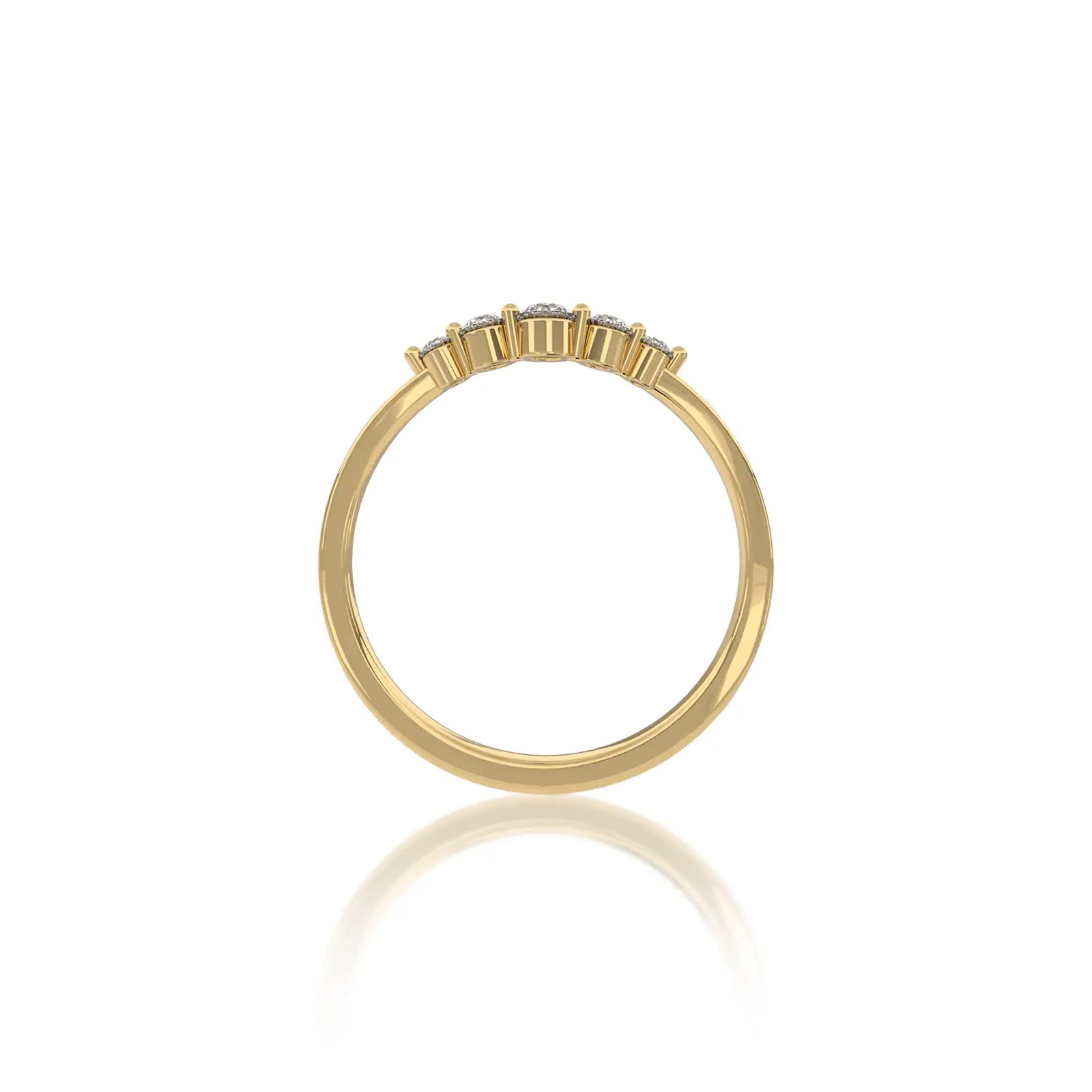 Xing 星 Curved Five-Stone Diamond Band by Fortune Jewelry offers a graceful touch to any stacking collection.