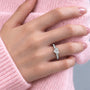 Model Wearing an Elegant Heart Glow 0.75 Ct Heart Cut Diamond Pavé Ring
