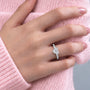 Model Wearing an Elegant Heart Glow 1 Ct Heart Cut Diamond Pavé Ring