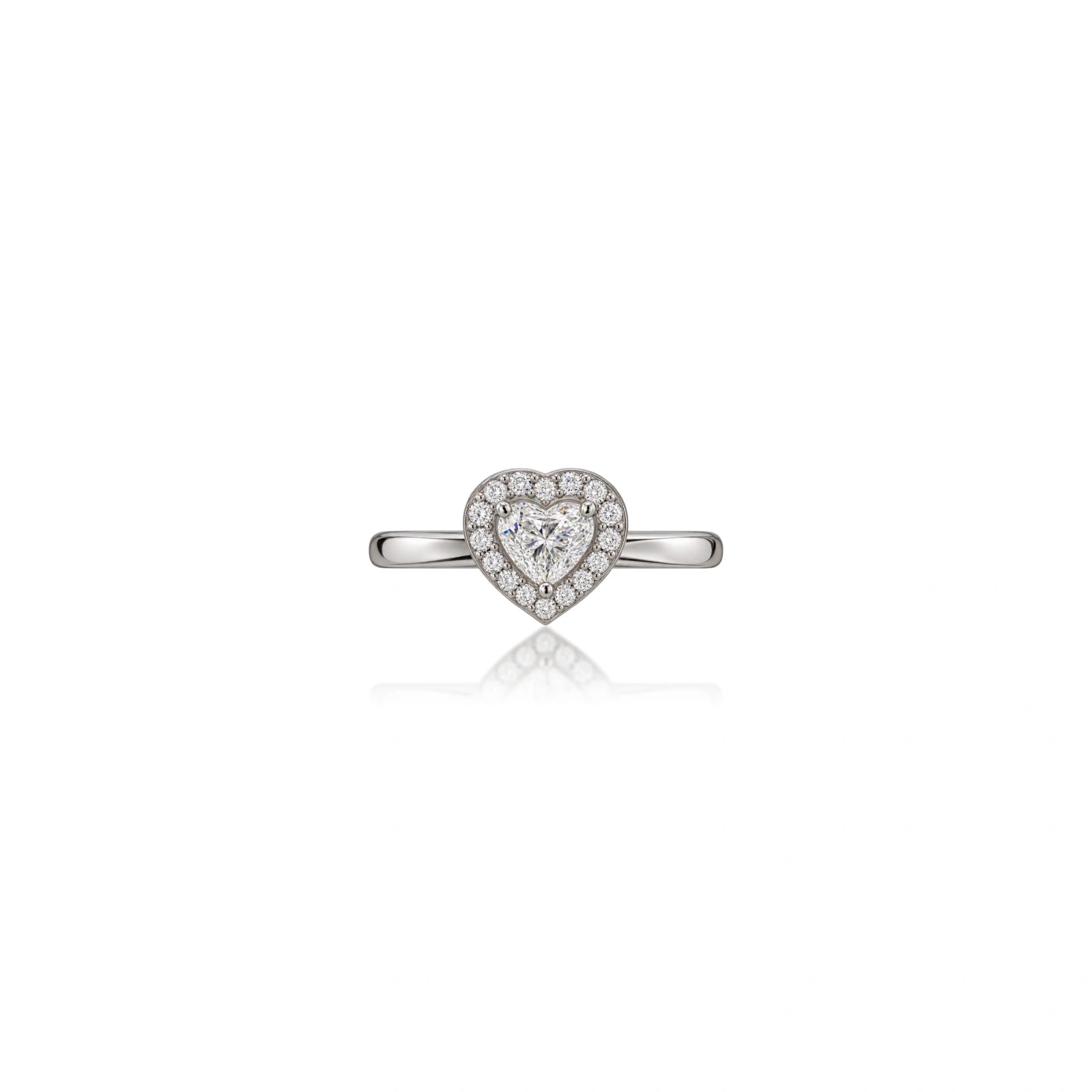 Sparkling 0.5 Ct Heart Cut Diamond Halo Ring for Women