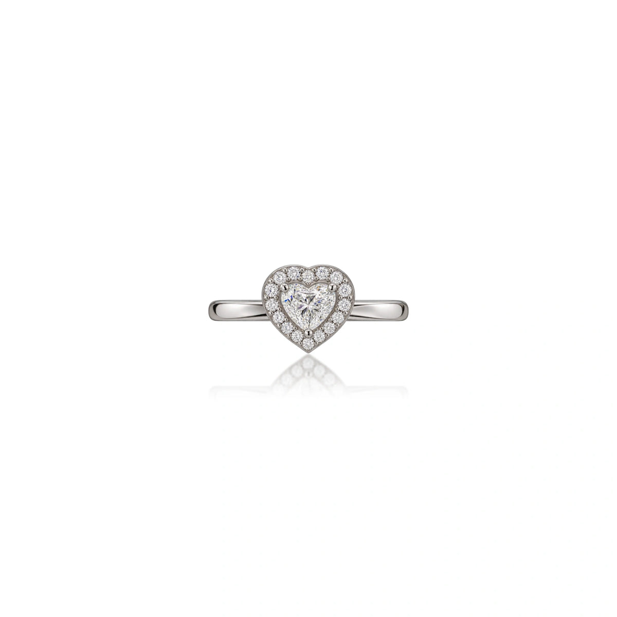 Sparkling 0.5 Ct Heart Cut Diamond Halo Ring for Women