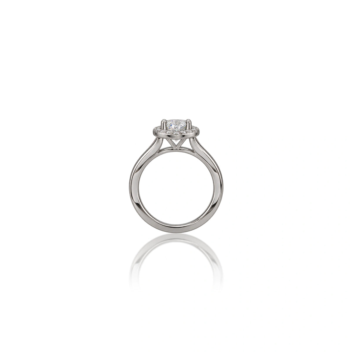 Stunning 0.5 Ct Heart Cut Diamond Halo Ring for Parties by Fortune jewellery