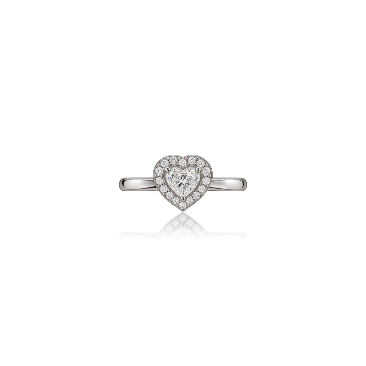 Premium 0.75 Ct Heart Cut Diamond Halo Ring for Party Wear by Fortune Jewellery