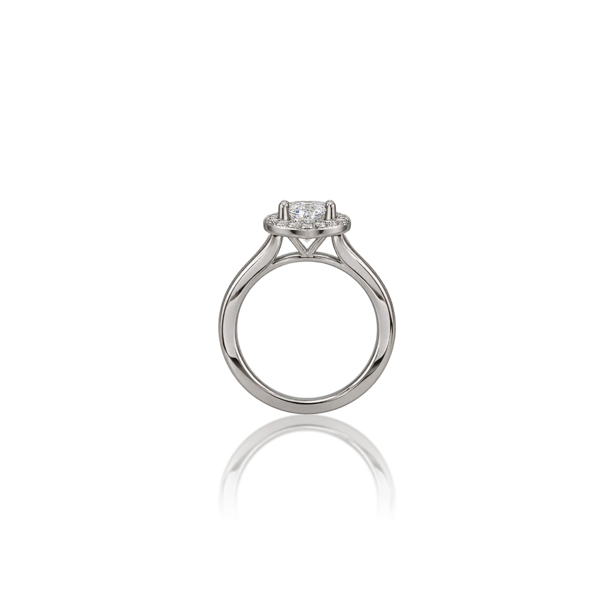 Glamorous 0.75 Ct Heart Cut Diamond Halo Ring for Women
