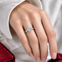 Model Wearing a Classic 0.75 Ct Heart Cut Diamond Halo Ring