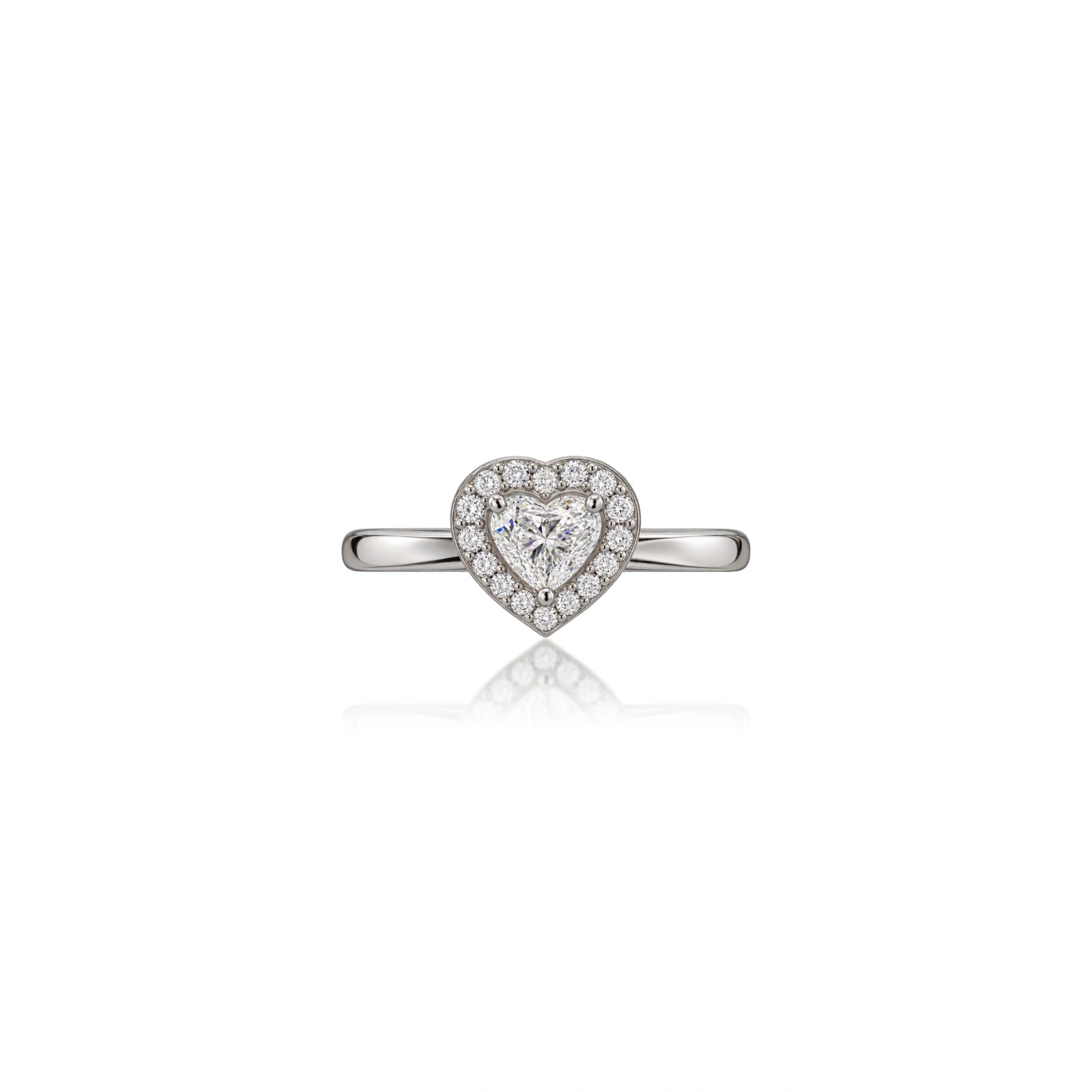 Gorgeous 1 Ct Heart Cut Diamond Halo Ring for Women