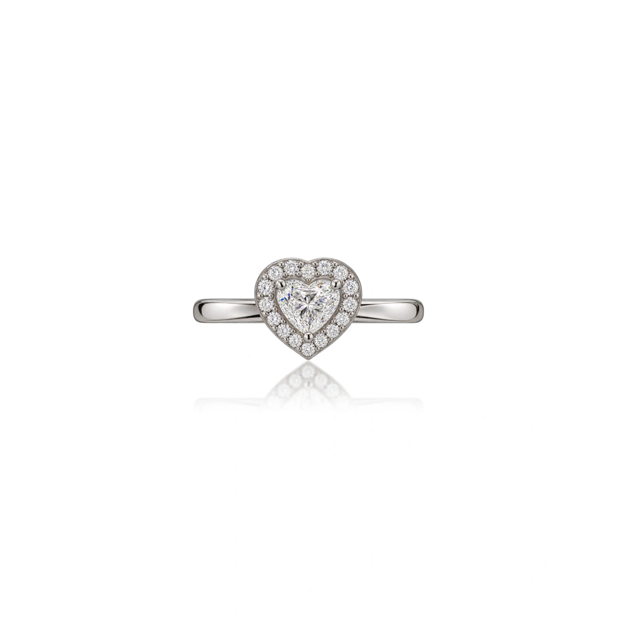 Gorgeous 1 Ct Heart Cut Diamond Halo Ring for Women