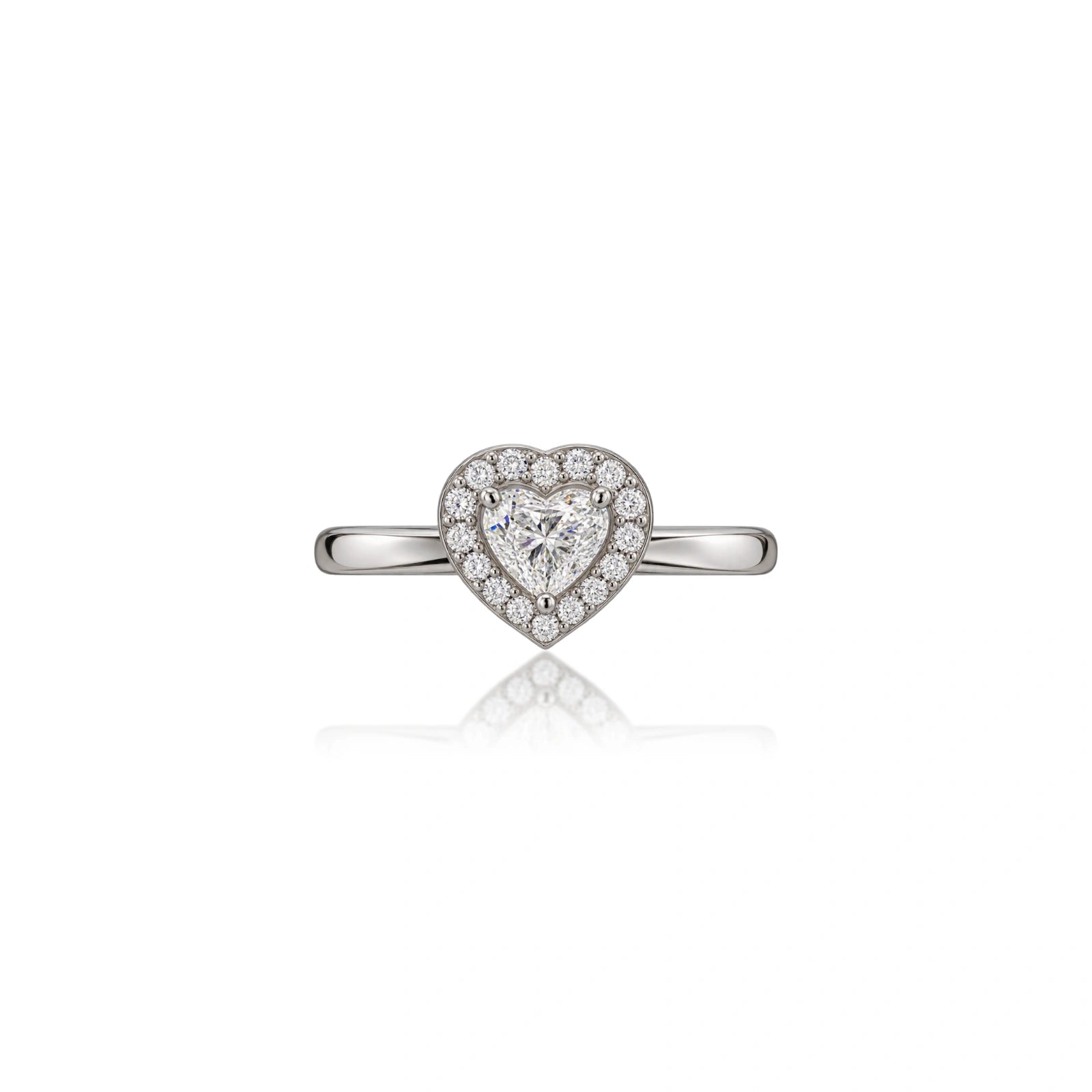 Brilliant 2 Ct Heart Cut Diamond Halo Ring for Women