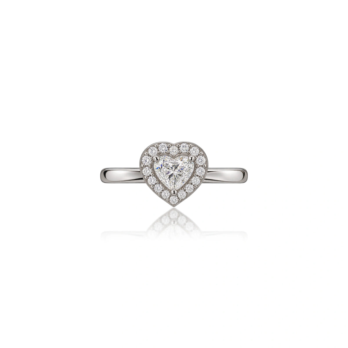 Brilliant 2 Ct Heart Cut Diamond Halo Ring for Women