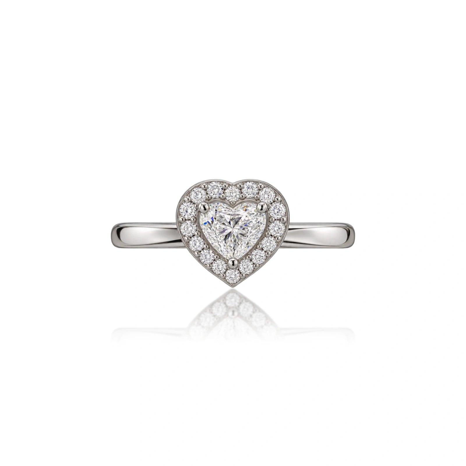 Elegant 4 Ct Heart Cut Diamond Halo Ring for Women for women