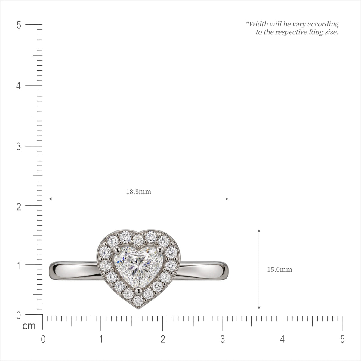 SI of 4 Ct Heart Cut Diamond Halo Ring
