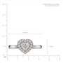 SI of 5 Ct Heart Cut Diamond Halo Ring for Women