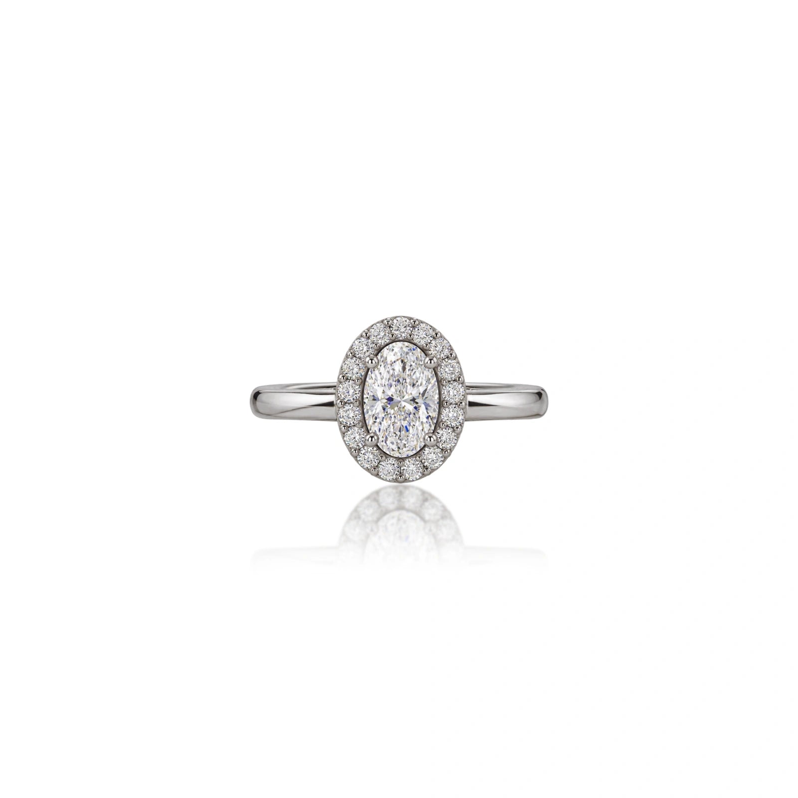 1 Ct Oval Cut Diamond Halo Ring
