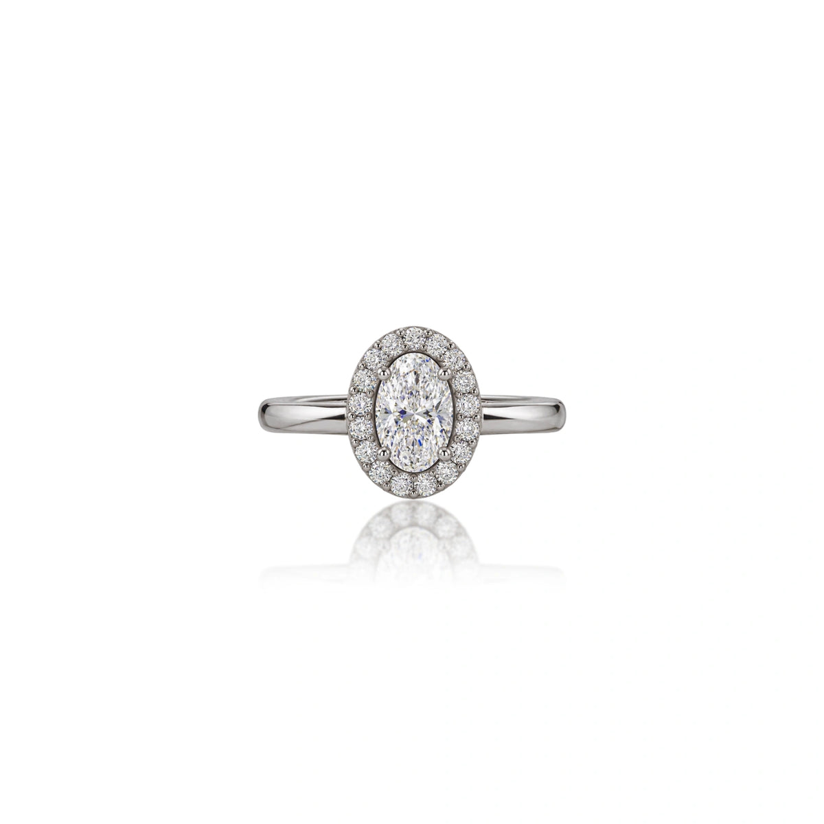 1 Ct Oval Cut Diamond Halo Ring