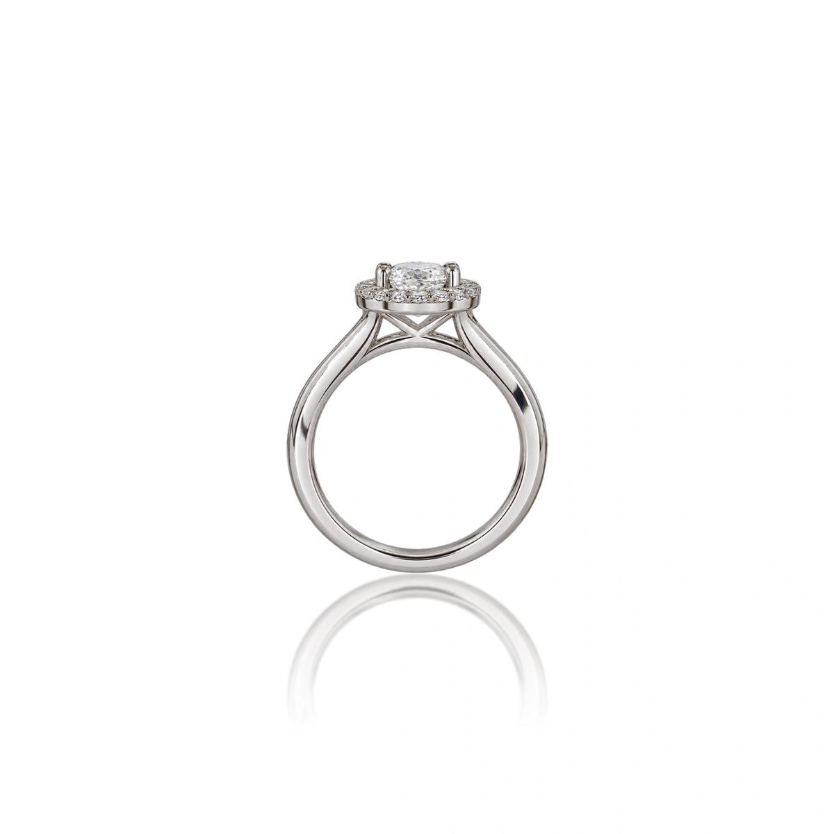 1 Ct Oval Cut Diamond Halo Ring