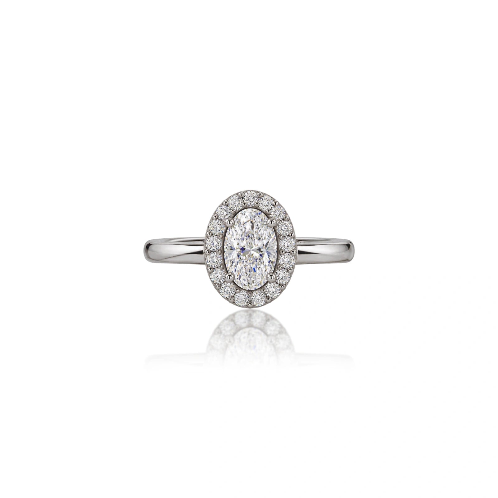 2 Ct Oval Cut Diamond Halo Ring