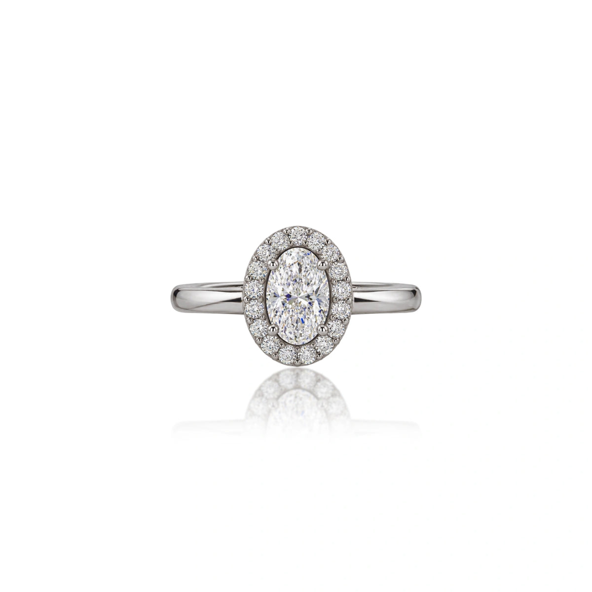 2 Ct Oval Cut Diamond Halo Ring