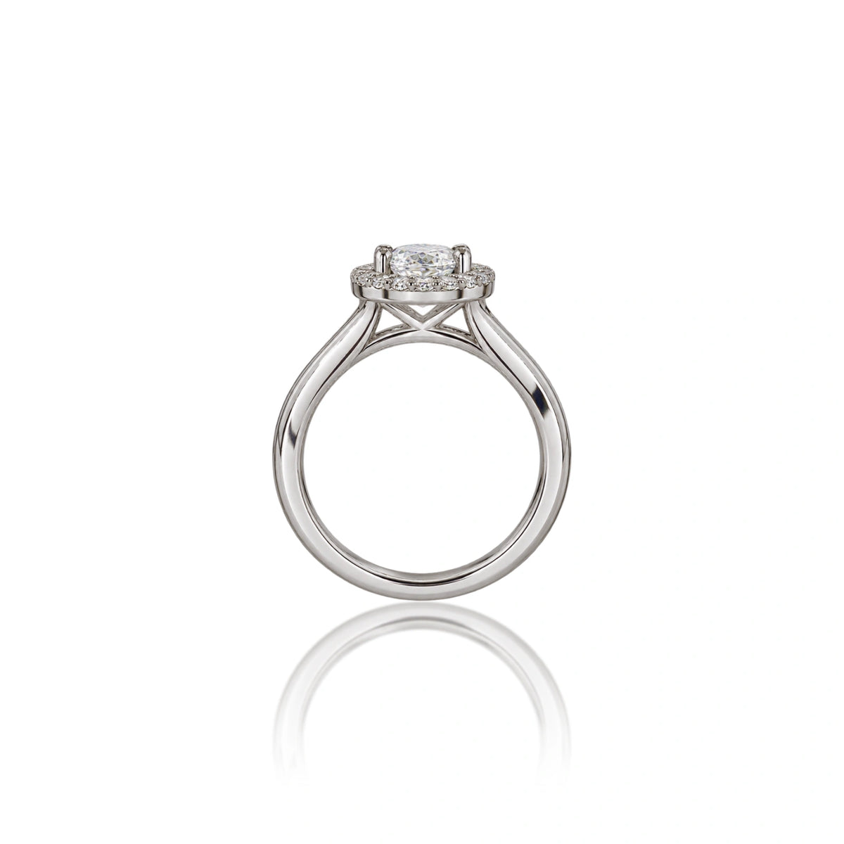 2 Ct Oval Cut Diamond Halo Ring