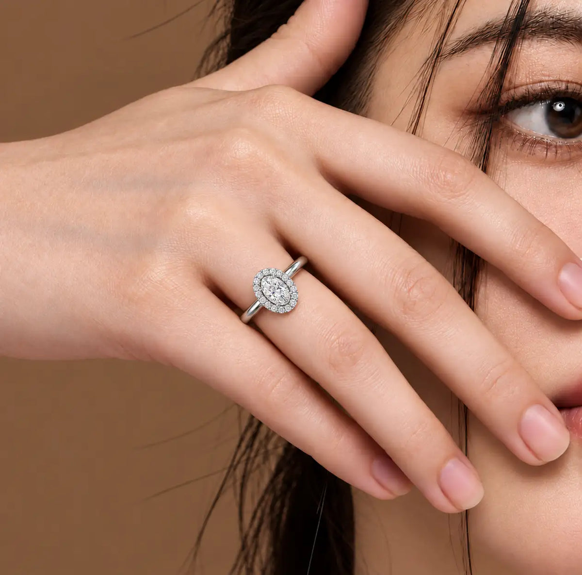 2 Ct Oval Cut Diamond Halo Ring