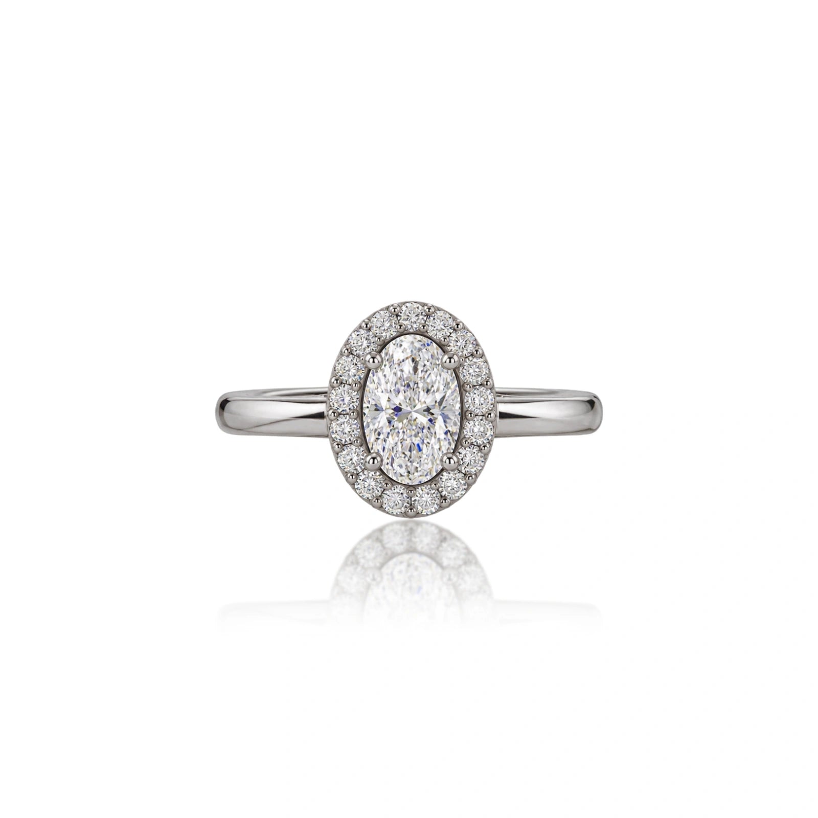 3 Ct Oval Cut Diamond Halo Ring