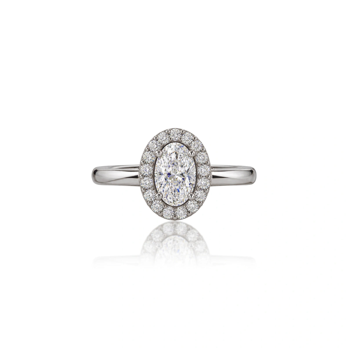 3 Ct Oval Cut Diamond Halo Ring