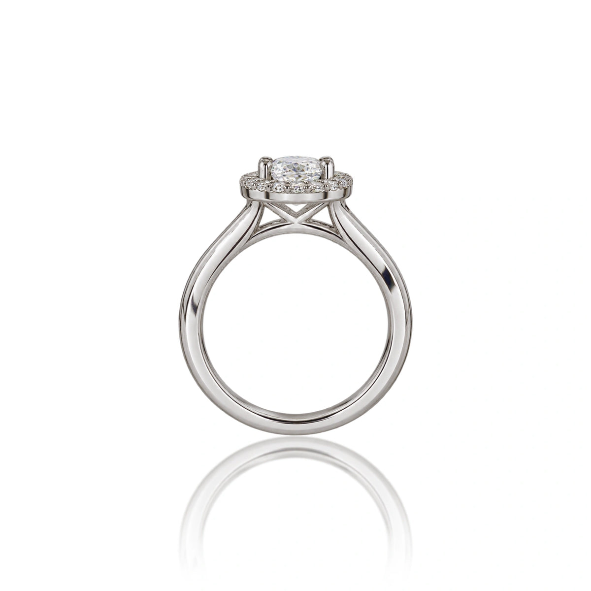 3 Ct Oval Cut Diamond Halo Ring