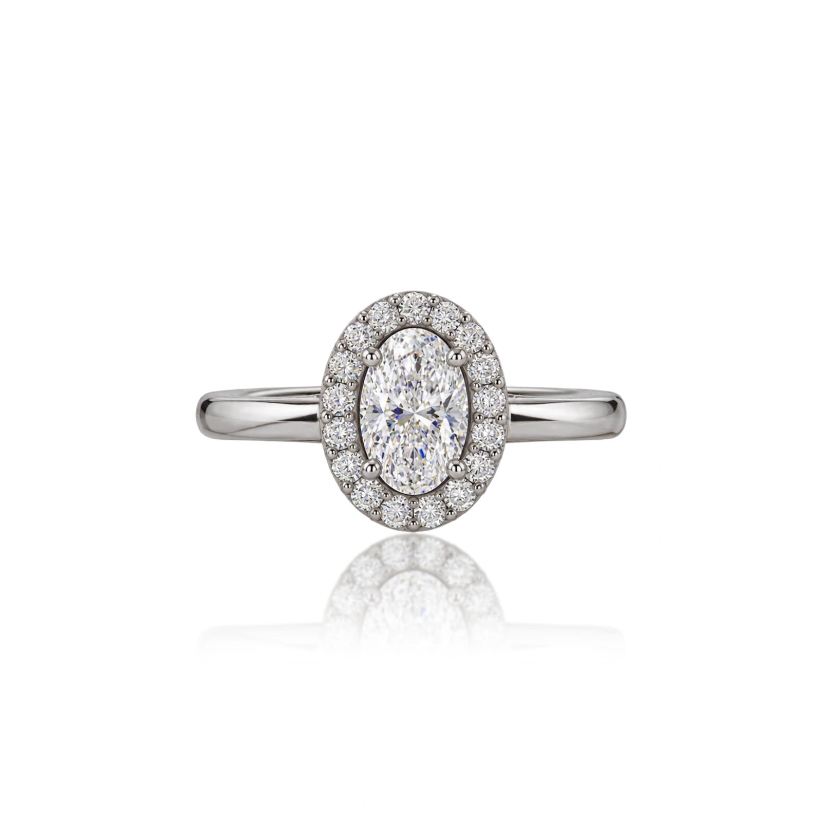4 Ct Oval Cut Diamond Halo Ring