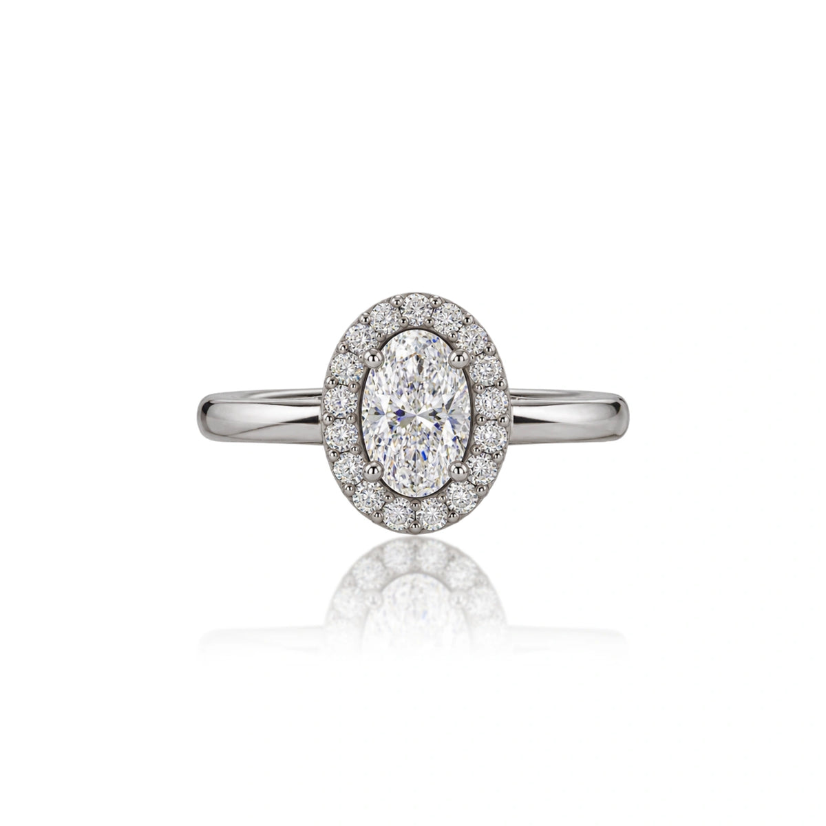 4 Ct Oval Cut Diamond Halo Ring