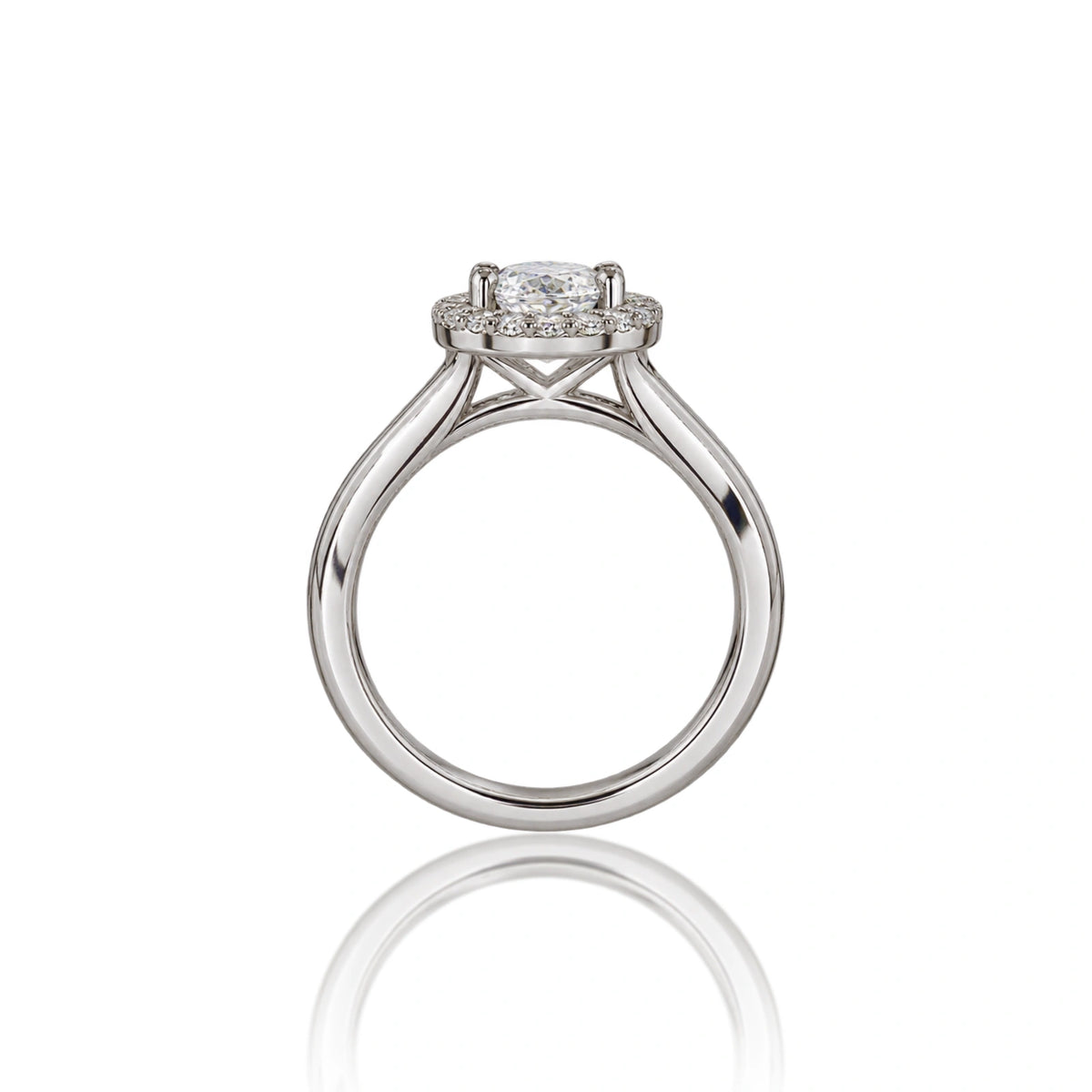 4 Ct Oval Cut Diamond Halo Ring