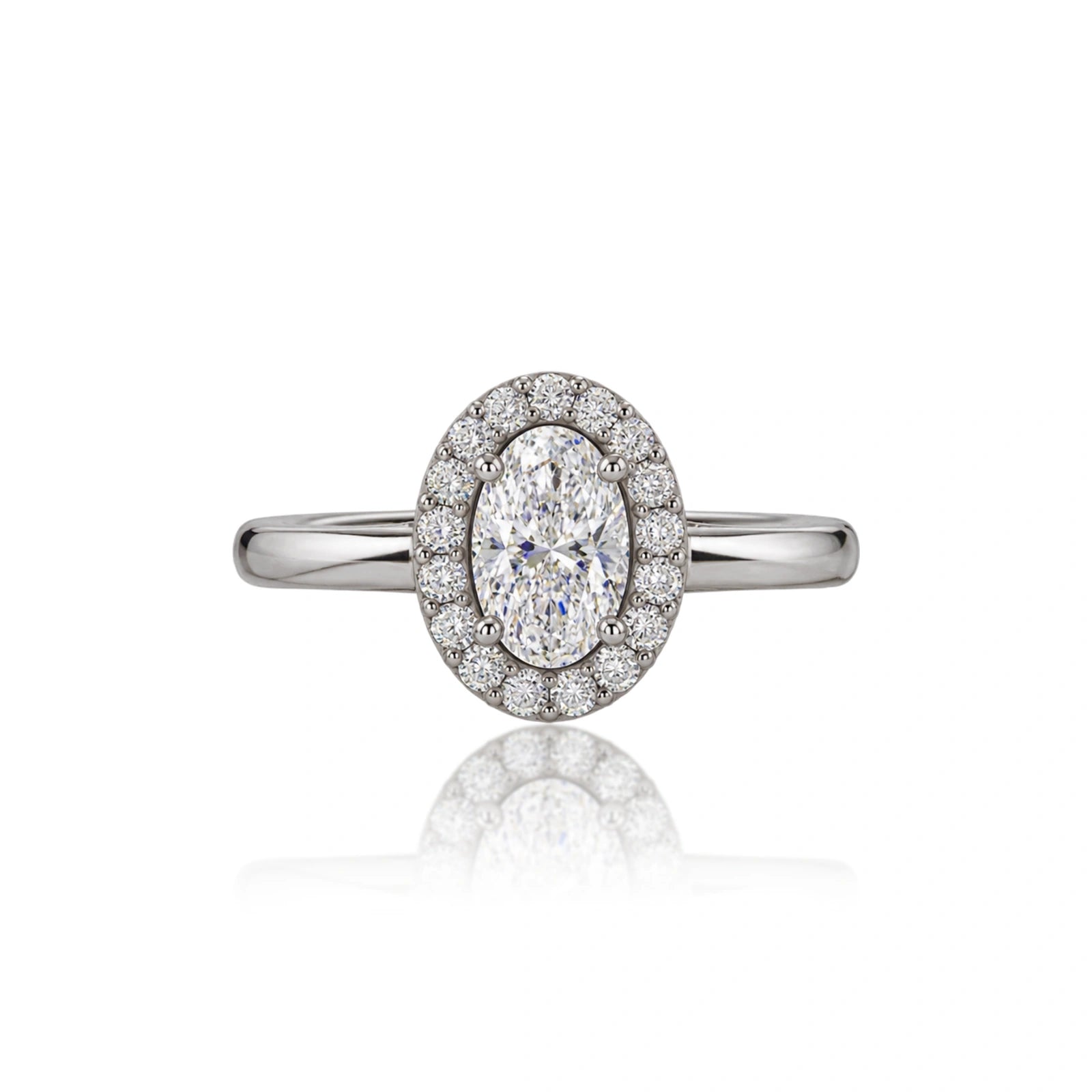 5 Ct Oval Cut Diamond Halo Ring