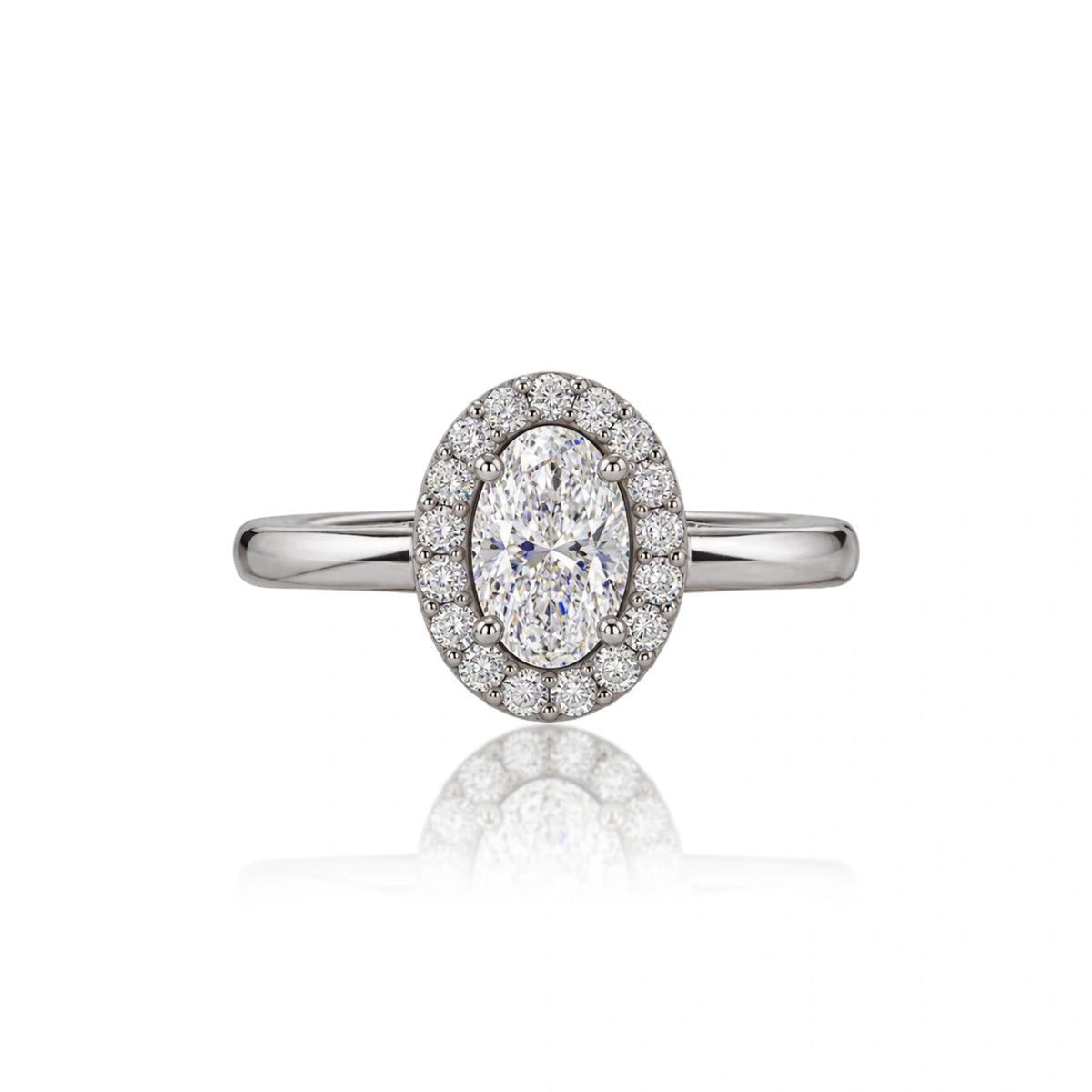 5 Ct Oval Cut Diamond Halo Ring