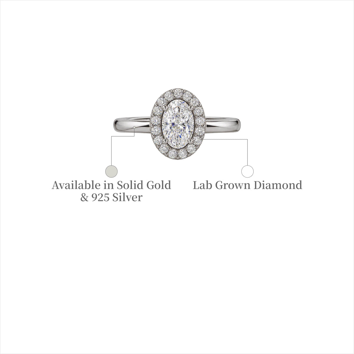 2 Ct Oval Cut Diamond Halo Ring