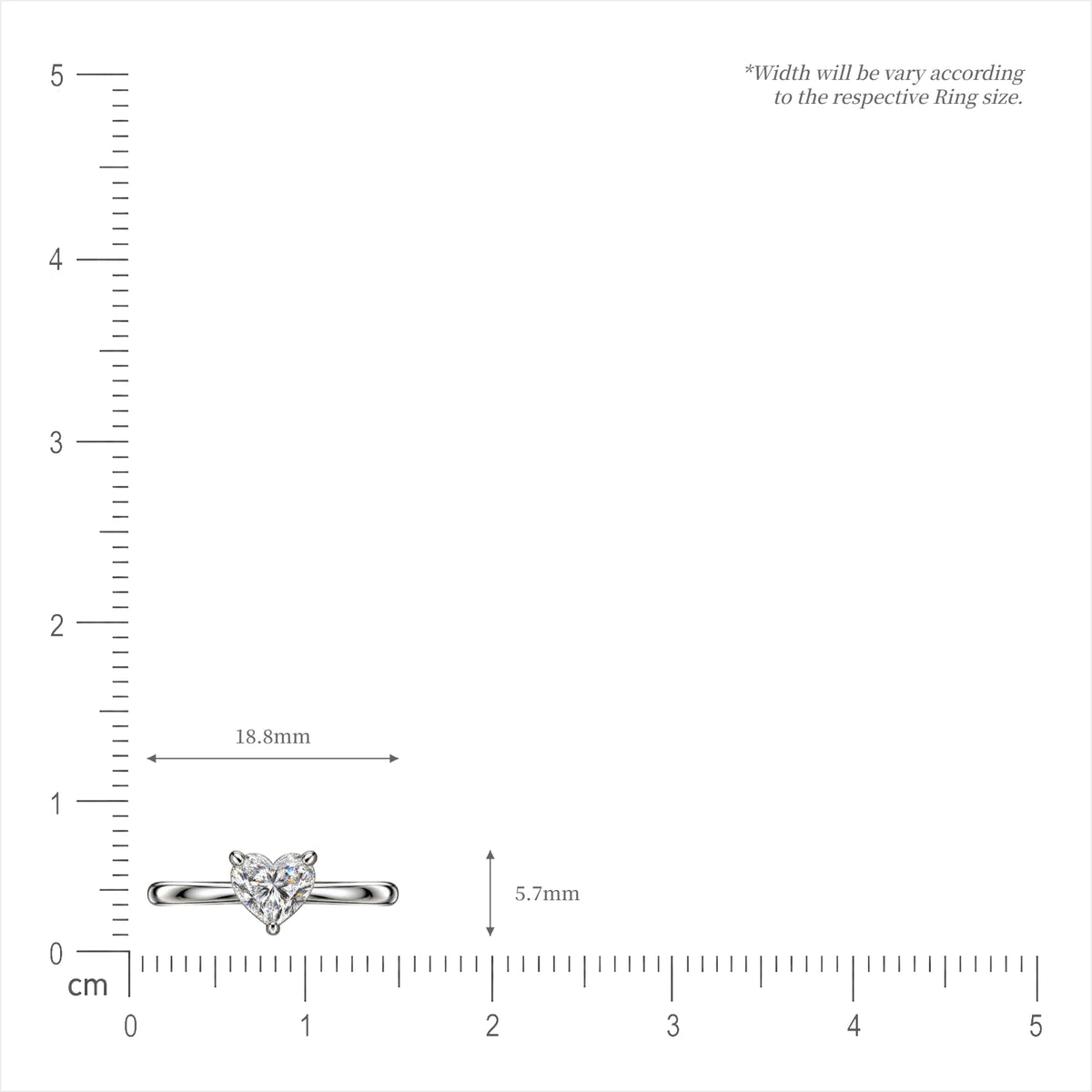 SI of 0.75 Ct Heart Solitaire Ring