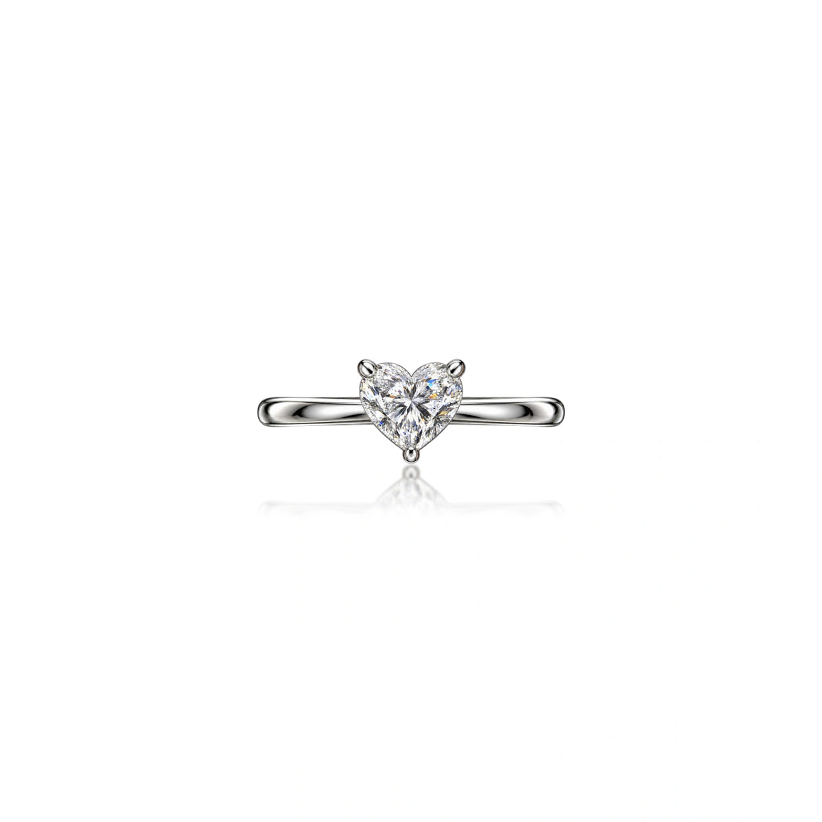 Elegant 1 Ct Heart Shaped Diamond Solitaire Ring for Women