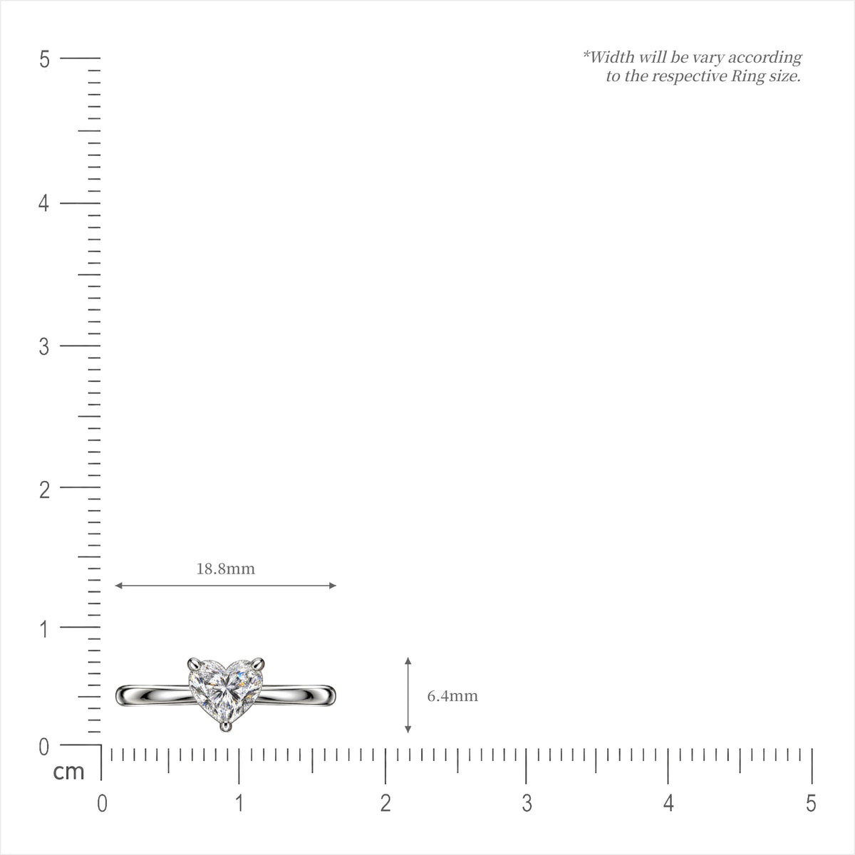 SI of 1 Ct Heart Cut Diamond Ring