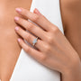 Model Wearing a Sparkling Heart Cut Diamond Engagement Ring