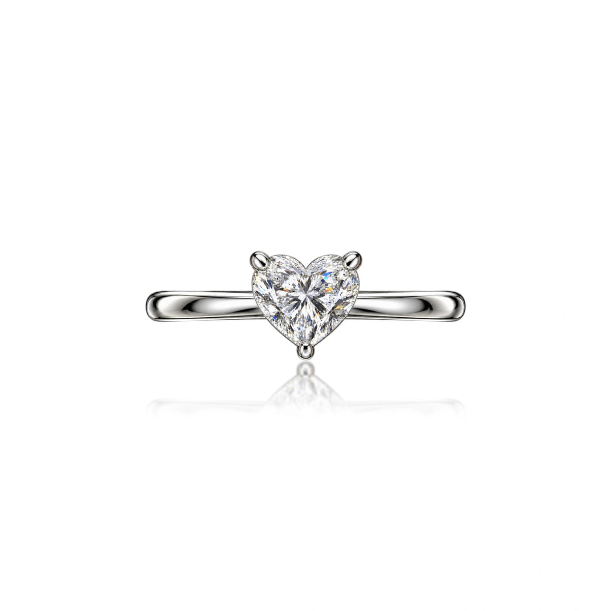4 Ct Heart Cut Diamond Solitaire Ring for Wedding Moments by Fortune