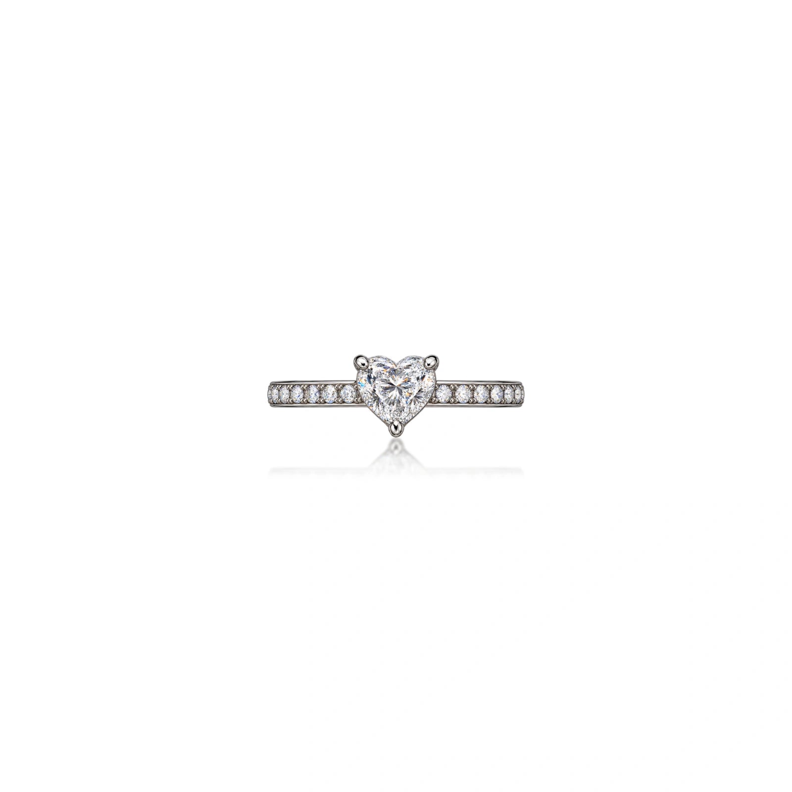 Romantic Sparkle 0.5 Ct Heart Cut Diamond Pavé Ring for Women