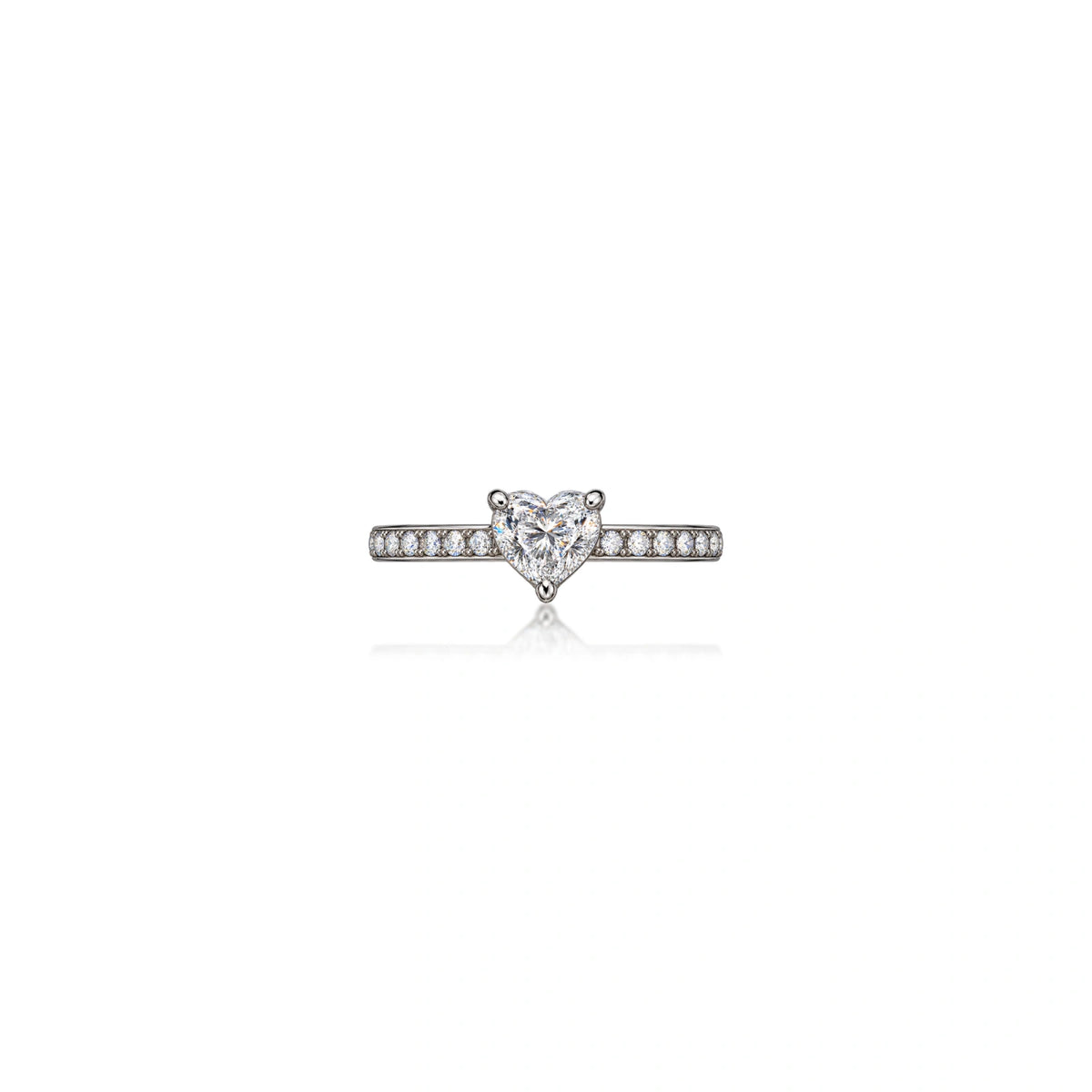 Romantic Sparkle 0.5 Ct Heart Cut Diamond Pavé Ring for Women