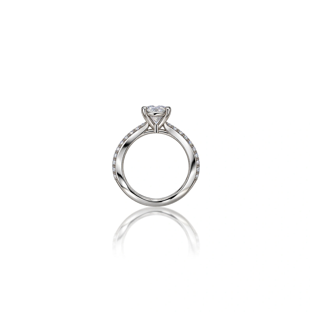 Majestic Heart 0.5 Ct Heart Cut Diamond Pavé Ring by Fortune Jewellery