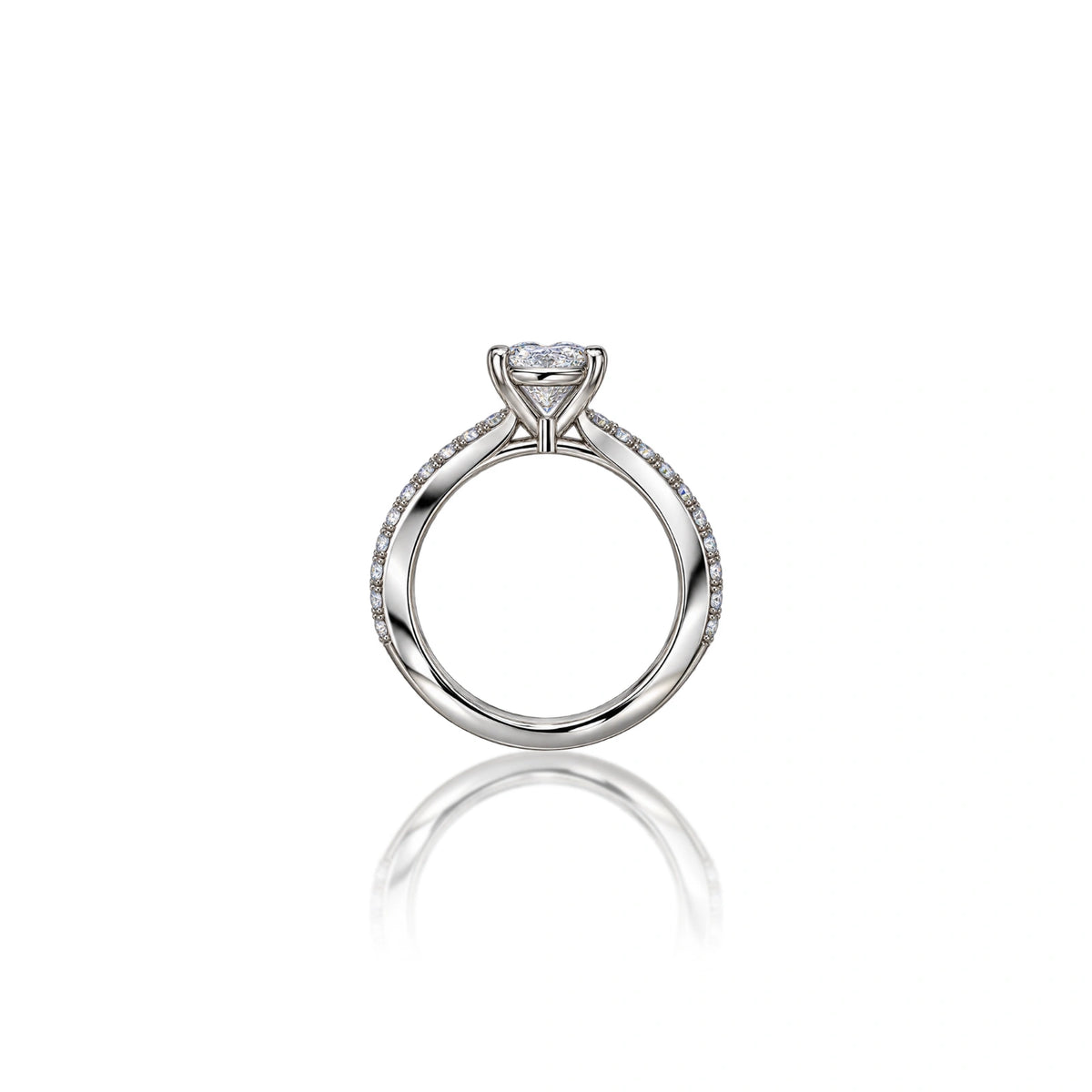 Sweetheart Elegance 1 Ct Heart Cut Diamond Pavé Ring by Fortune