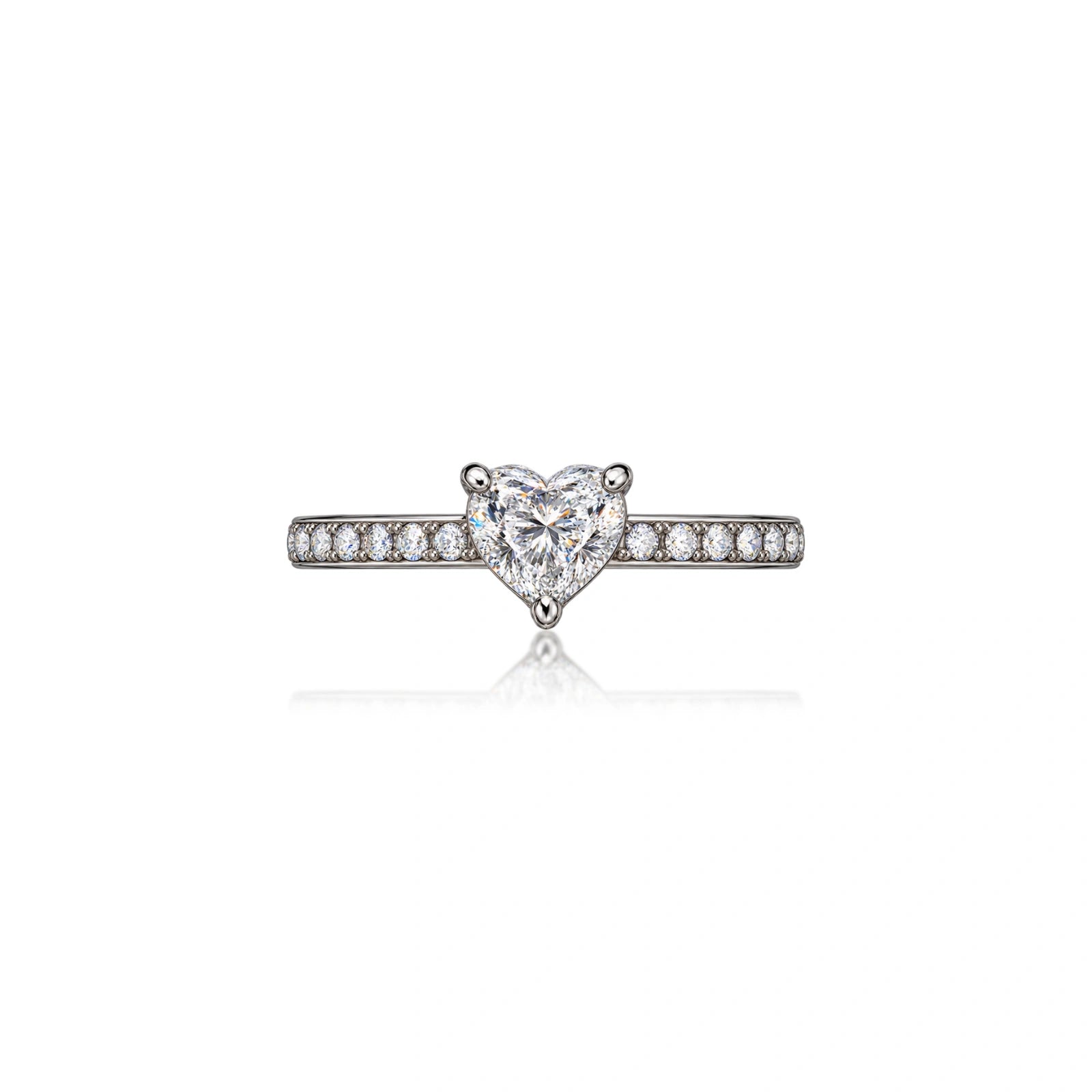Brilliant Heart 3 Ct Heart Cut Diamond Pavé Ring for Women