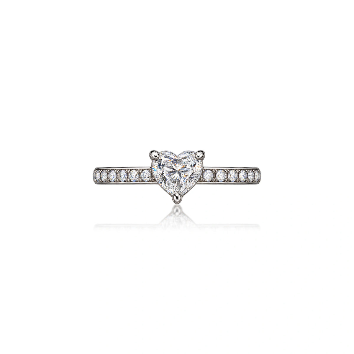 Brilliant Heart 3 Ct Heart Cut Diamond Pavé Ring for Women