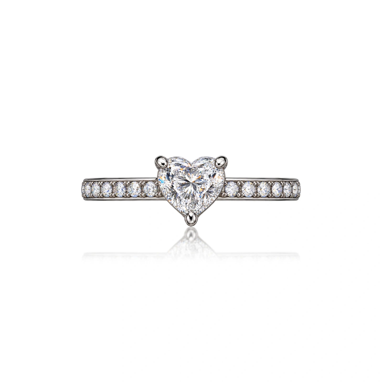 Graceful Heart 5 Ct Heart Cut Diamond Pavé Ring for Women