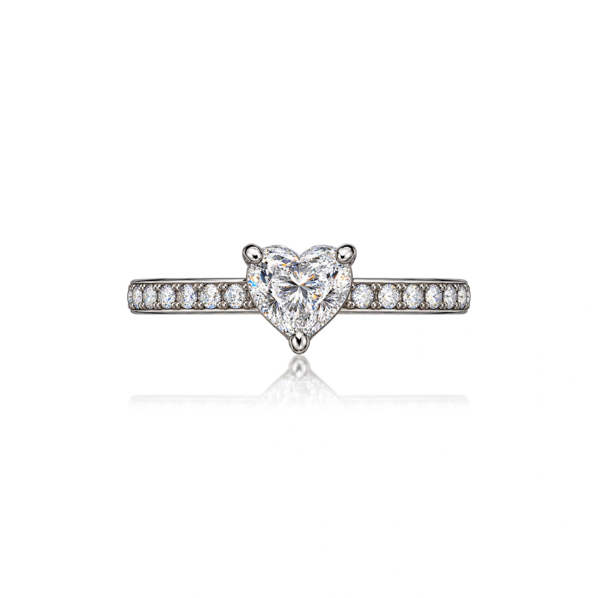 Graceful Heart 5 Ct Heart Cut Diamond Pavé Ring for Women