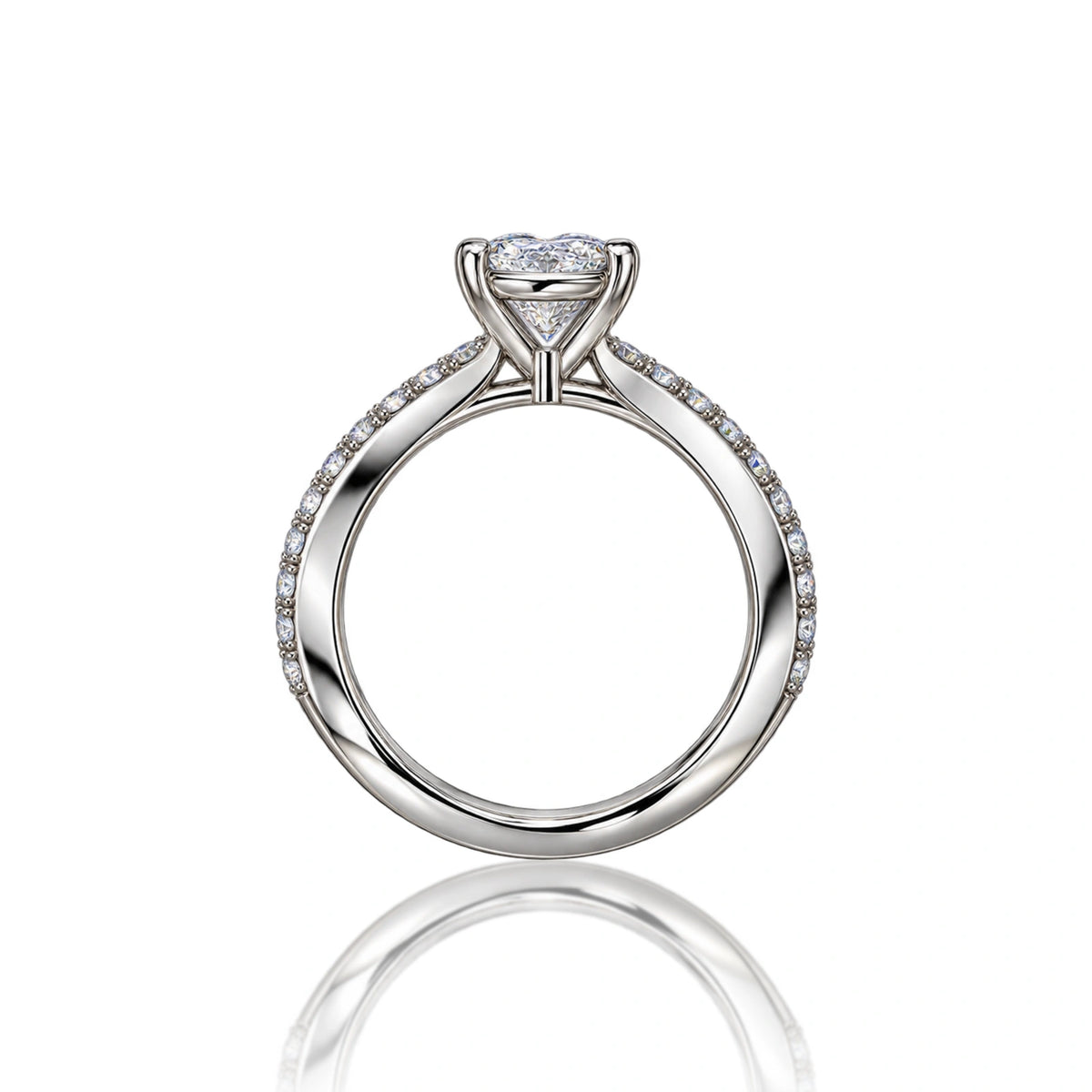Majestic Heart 5 Ct Heart Cut Diamond Pavé Ring by Fortune
