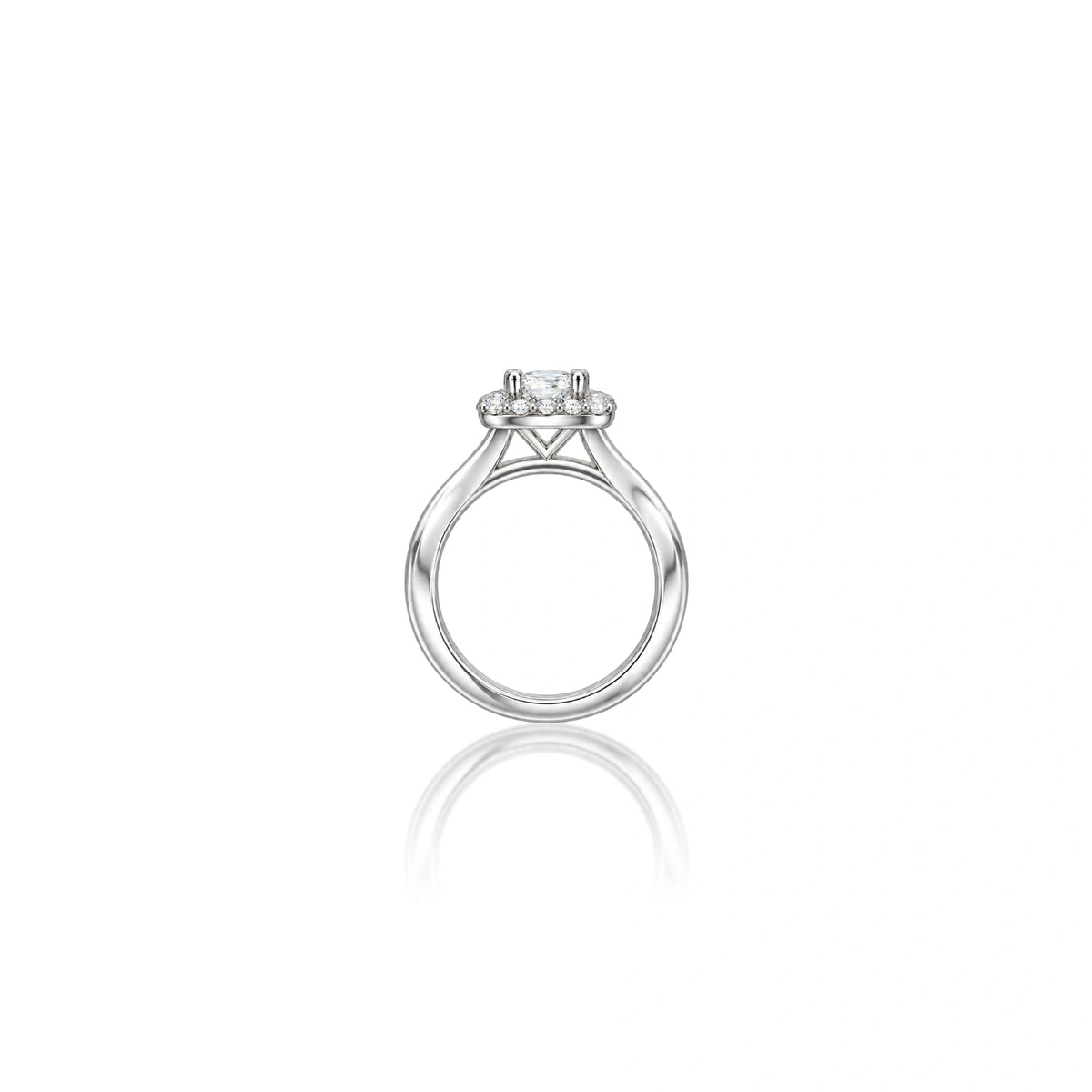 Sophisticated 0.5 Ct Princess Cut Diamond Halo Ring for Women