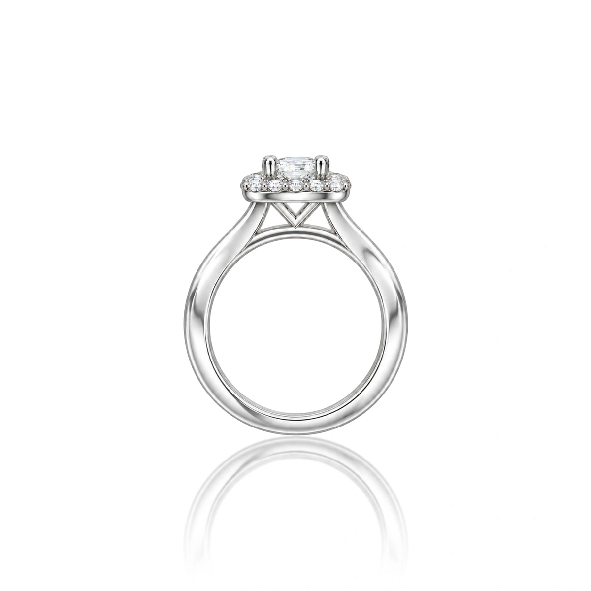 Lab grown Shinning 3 Ct Princess Cut Diamond Halo Ring for women