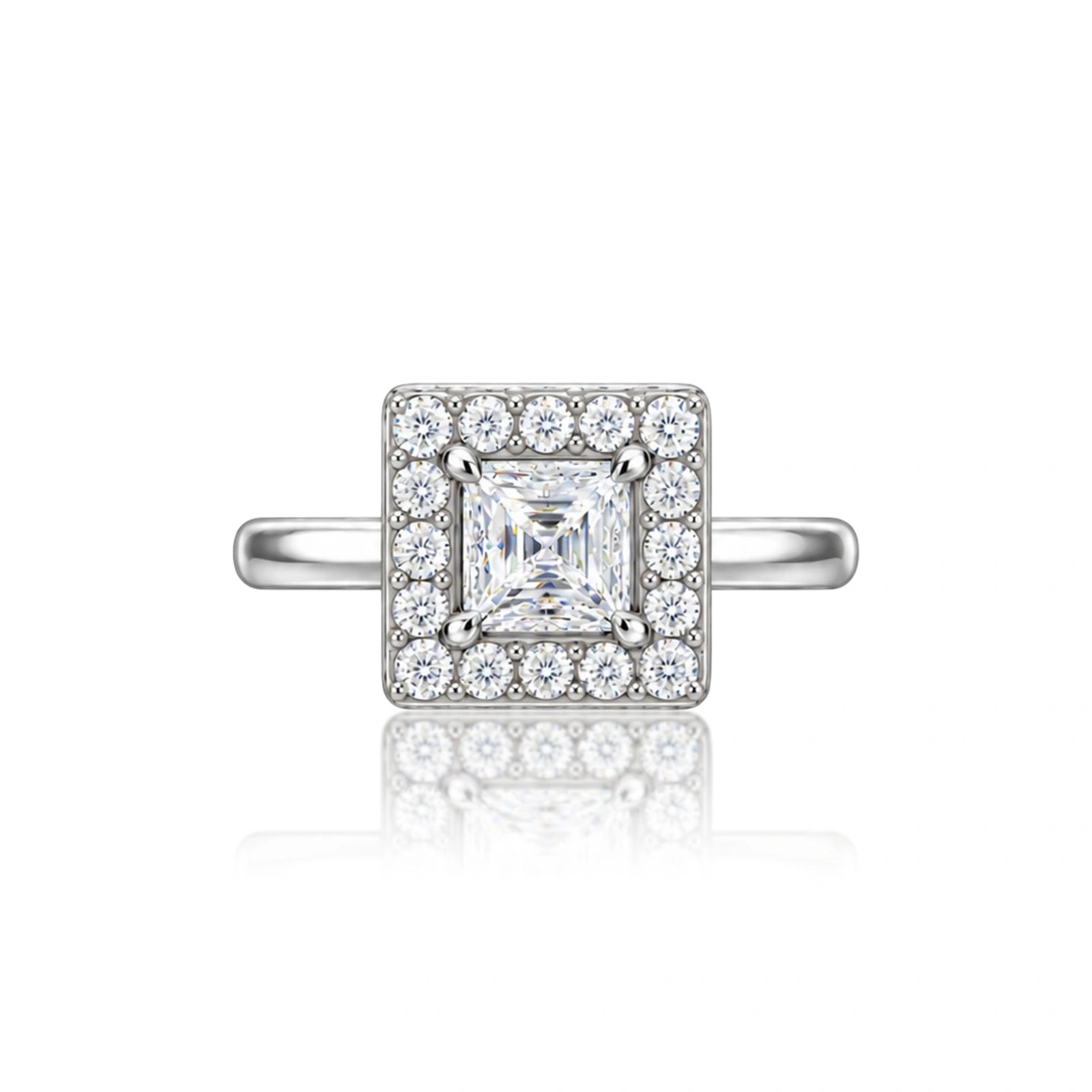 Royal 5 Ct Princess Cut Diamond Halo Ring for Grand Occasions by Fortune